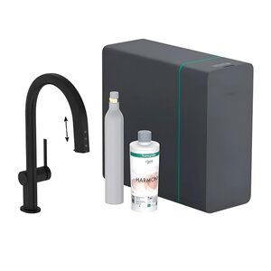 Изображение товара Hansgrohe Aqittura SodaSystem смеситель с фильтром и газированием воды черный матовый