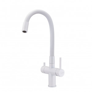Изображение товара Смеситель Milacio Ultra MCU.560.WH, для кухонной мойки, с подключением к фильтру, цвет белый матовый