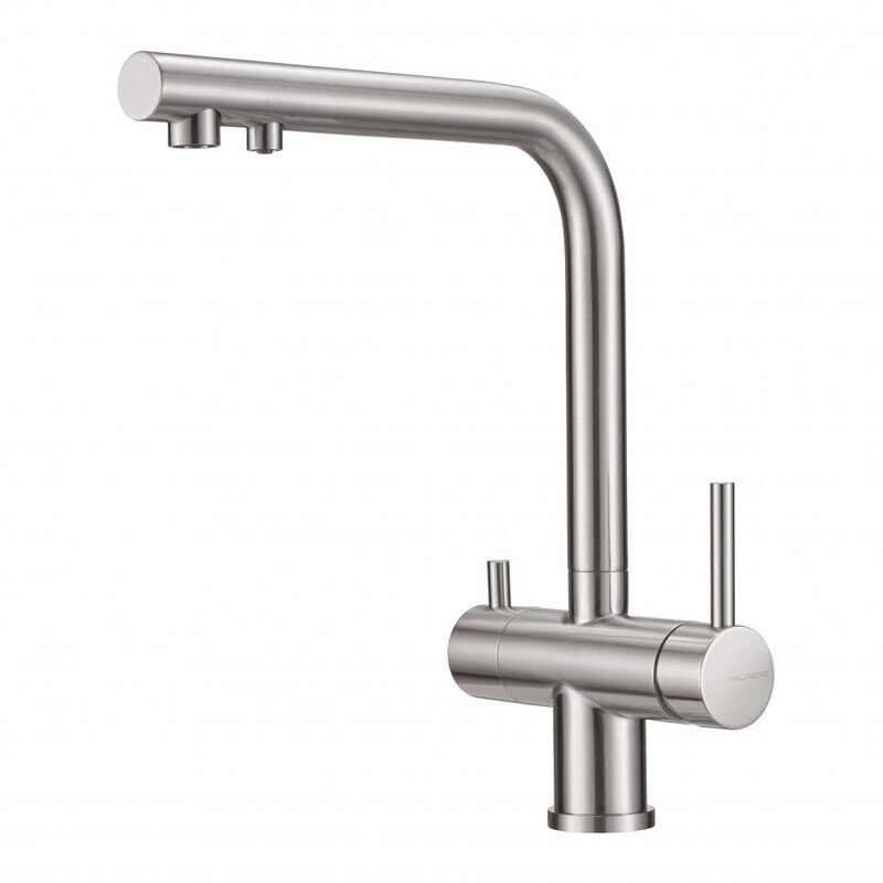 Изображение товара Смеситель для кухонной мойки Milacio Ultra MCU.559.SS из нержавеющей стали с подключением фильтра