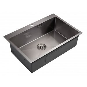 Изображение товара Мойка для кухни Milacio Denia MC.77509, 75 Steel, 75 см, вороненая сталь, gunmetal