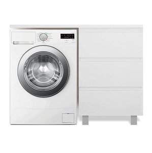 Изображение товара Тумба с раковиной Dallas Luxe 150, белый глянцевый, встраиваемая мебель для ванной