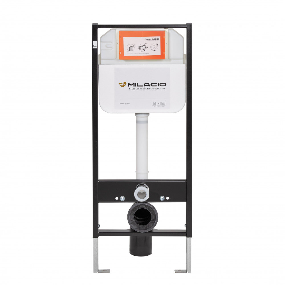 Изображение товара Инсталляция Milacio Standart MCU.200 для подвесного унитаза чорный матовый