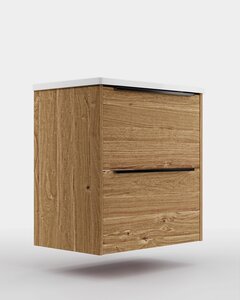 Изображение товара Тумба под раковину La Fenice Nota, FNC-01-NOT-DKK-60-2, 60 см, цвет дуб Канзас коричневый