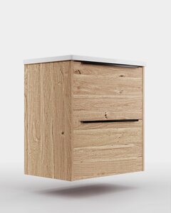 Изображение товара Тумба под раковину La Fenice Nota, FNC-01-NOT-DNN-60-2, 60 см, цвет дуб Небраска натуральный