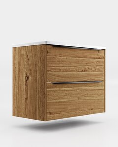 Изображение товара Тумба под раковину La Fenice Nota, FNC-01-NOT-DKK-80-2, 80 см, цвет дуб Канзас коричневый