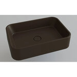 Раковина Treia Floreshta Culoare 560-06-Q, 56 см, с донным клапаном, искусственный камень, цвет трюфель (коричневый) - фото 1