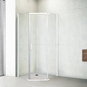 Изображение товара Душевой уголок Royal Bath TR RB1085TR-T, 85 x 100 х 200 см, стекло прозрачное, профиль белый