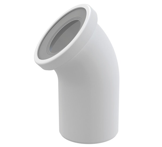 Изображение товара Колено для унитаза Alcaplast 45 A90-45 из полипропилена белое для труб 110 мм