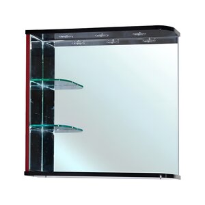 Изображение товара Зеркало Bellezza Рио 70 см, с подсветкой, черный/красный, левое, 4613611062211