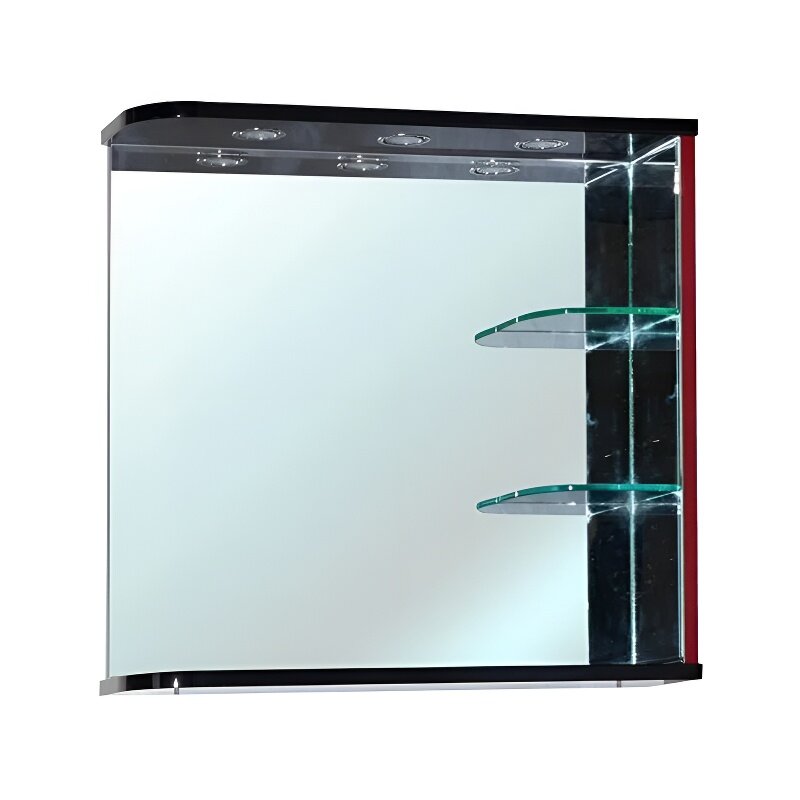 Изображение товара Зеркало Bellezza Рио 70 см с подсветкой черный красный для ванной комнаты