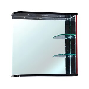 Изображение товара Зеркало Bellezza Рио 70 см с подсветкой черный красный для ванной комнаты