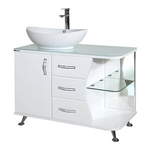 Изображение товара Тумба под раковину Bellezza Рио 90 белая с ящиками и зеркалом