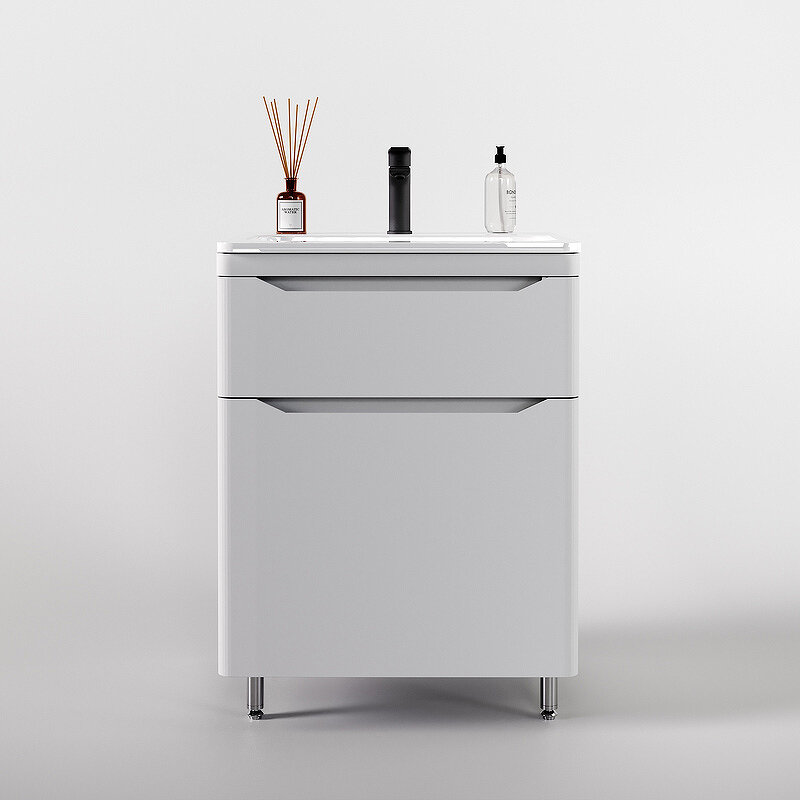 Изображение товара Тумба под раковину Style Line Марелла 60 Люкс Plus СС-00002395, напольная, антискрейтч белый матовый