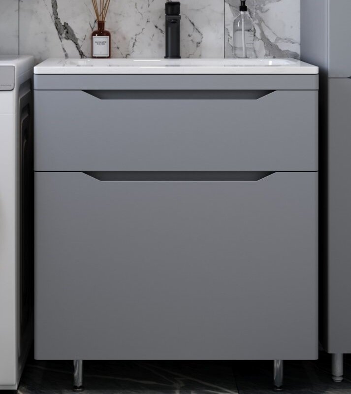 Изображение товара Тумба под раковину Style Line Марелла 60 Люкс Plus СС-00002397, напольная, антискрейтч серый Изображение товара Тумба под раковину Style Line Марелла 60 Люкс Plus СС-00002397, напольная, антискрейтч серый