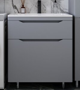 Изображение товара Тумба под раковину Style Line Марелла 60 Люкс Plus СС-00002397, напольная, антискрейтч серый