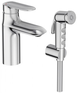 Изображение товара Смеситель Jacob Delafon Kumin, для раковины с гигиеническим душем, хром, E99465-CP