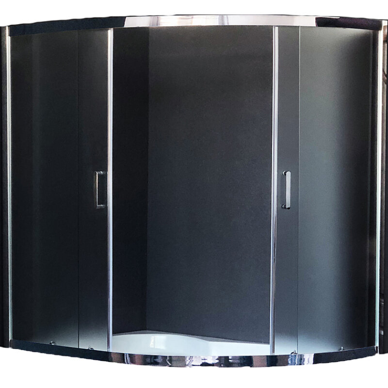 Изображение товара Двустворчатая раздвижная шторка для ванны Royal Bath Alpine RB150ALP-C-CH 150 см стекло матовое