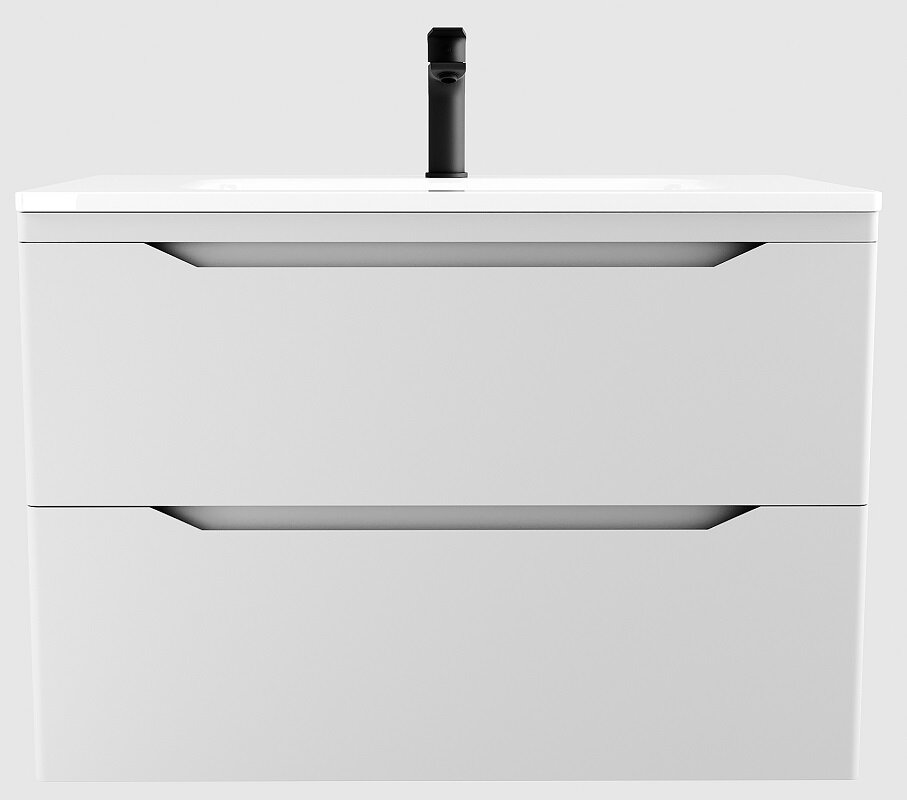 Изображение товара Тумба под раковину Style Line Марелла 80 Люкс Plus с двумя ящиками белый матовый подвесная