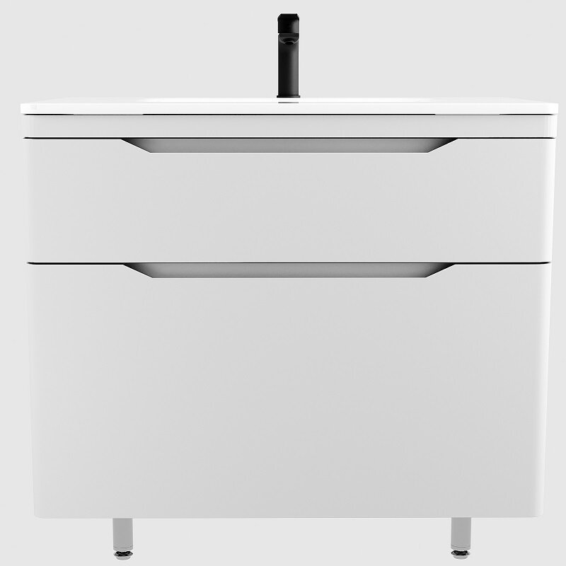 Изображение товара Тумба под раковину Style Line Марелла 90 Люкс Plus СС-00002416, напольная, антискрейтч белый матовый