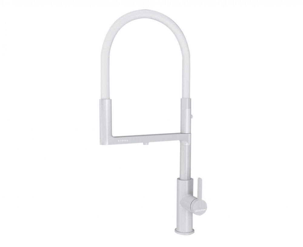 Изображение товара Смеситель для кухонной мойки Paulmark Tornado To213402-WH с подключением к фильтру, белый матовый