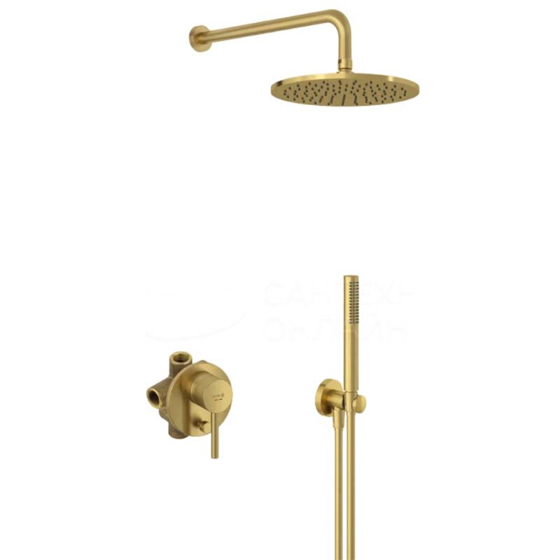 Изображение товара Душевая система Kludi Bozz, 38736N076, 7 в 1, брашированное золото