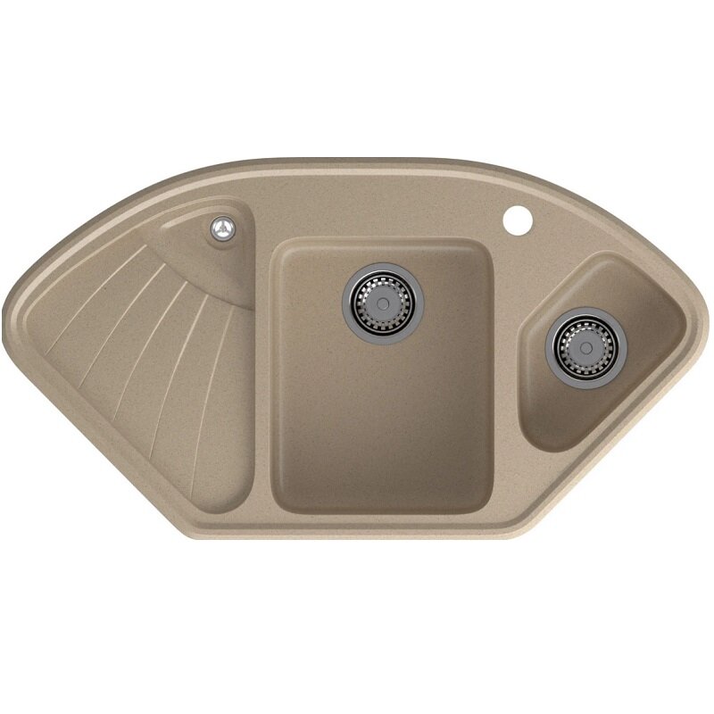 Изображение товара Кухонная мойка GranFest Corner C-1040E песочный угловая 103.9x56 см искусственный мрамор
