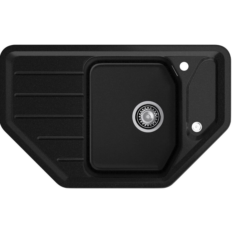 Изображение товара Кухонная мойка GranFest Corner C-800E черный 79x49 см искусственный мрамор