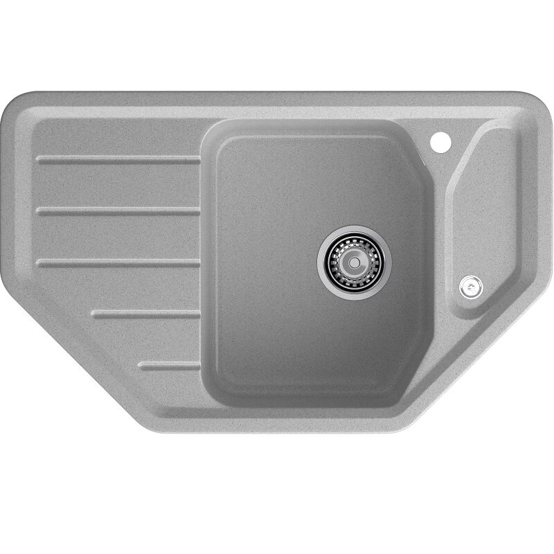Изображение товара Кухонная мойка GranFest C-800E искусственный камень с крылом серый 79x49 см