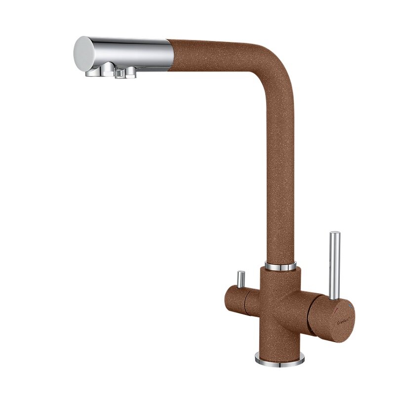 Изображение товара Смеситель для кухонной мойки GranFest 3611 терракот с подключением к фильтру
