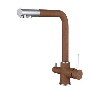 Изображение товара Смеситель GranFest 3611 терракот для кухонной мойки, с подключением к фильтру с питьевой водой, цвет терракот