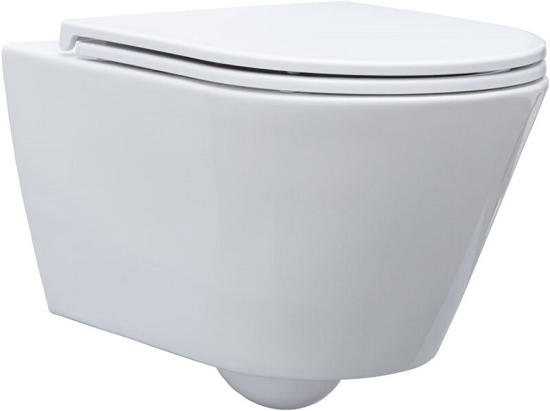 Изображение товара Подвесной безободковый унитаз Aquanet LAKE-W 316461, цвет белый Изображение товара Подвесной безободковый унитаз Aquanet LAKE-W 316461, цвет белый