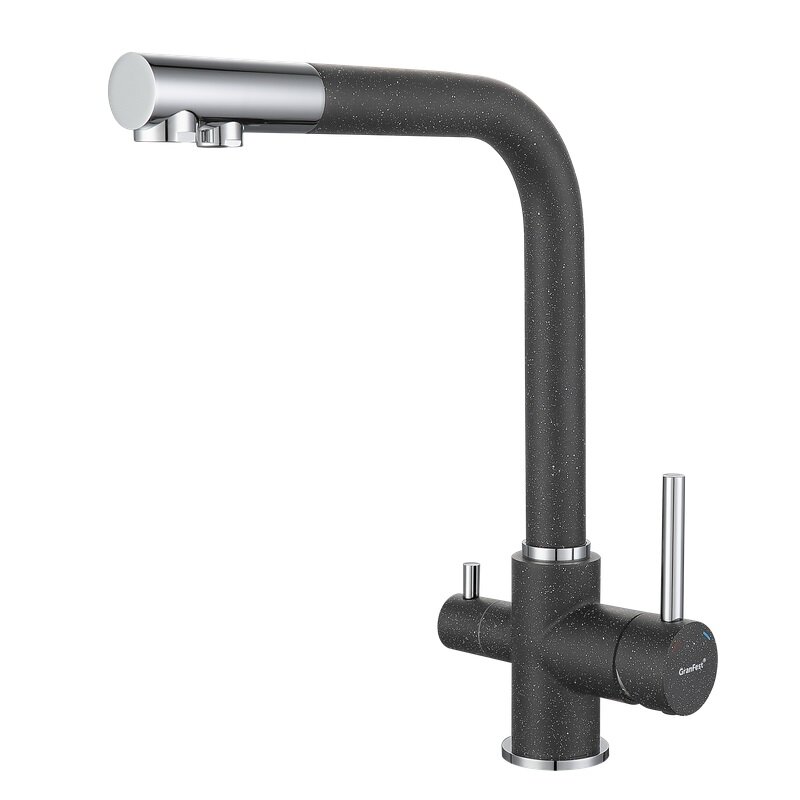 Изображение товара Смеситель для кухонной мойки GranFest 3611 графит с подключением к фильтру