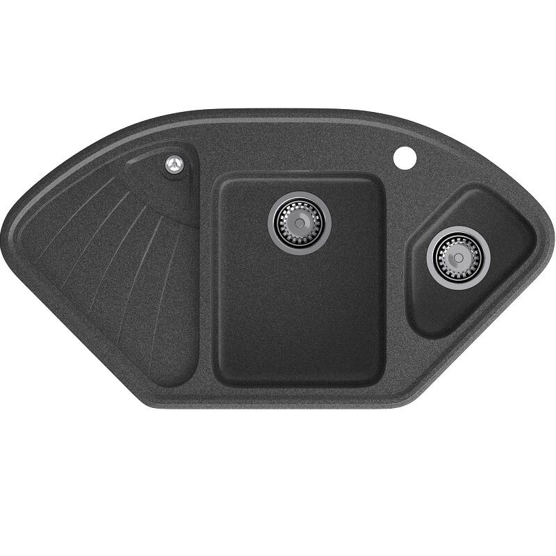 Изображение товара Кухонная мойка GranFest Corner C-1040E графит угловая 103.9x56 см искусственный камень