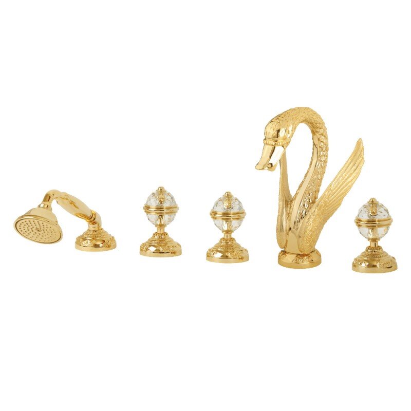 Изображение товара Смеситель для ванны Migliore Cristalia Swan 24243 золото Италия