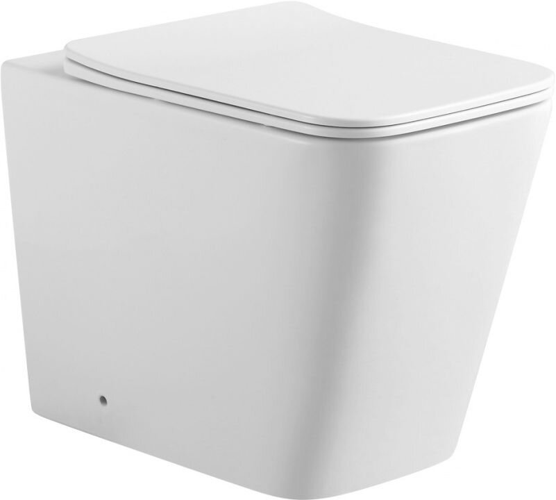 Изображение товара Приставной безободковый унитаз Aquanet Rimless Tavr 2.0 F белый с MicroLift