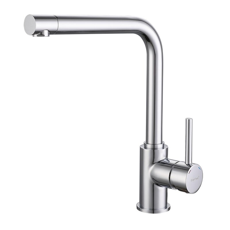 Изображение товара Смеситель кухонный GranFest 3651 хром с поворотным изливом для мойки