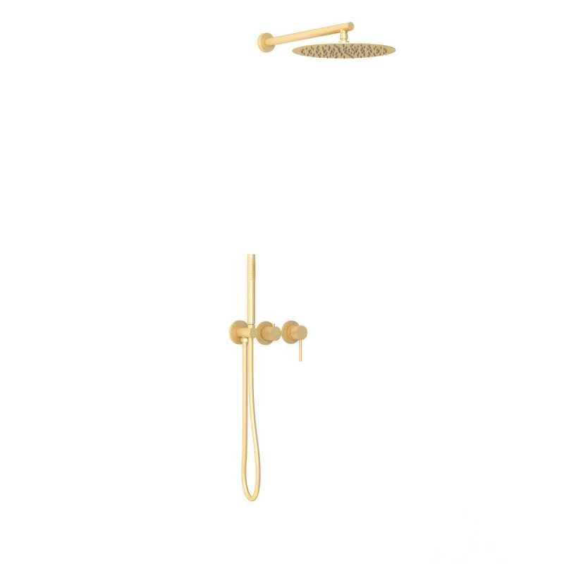 Изображение товара Душевая система Vincea Groove VSFW-4G01BG4 с верхним и ручным душем, золото брашированное