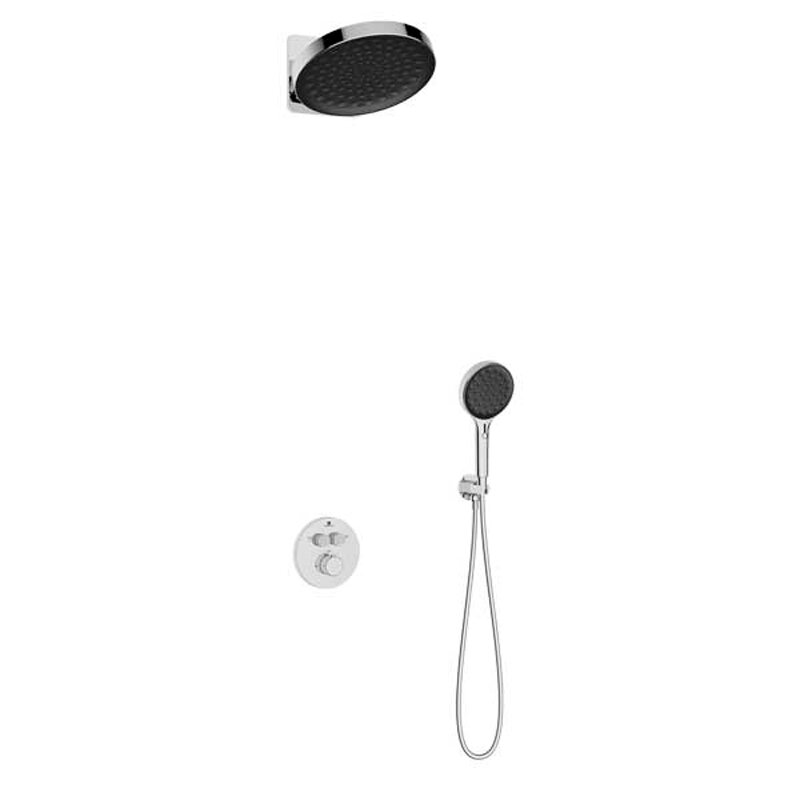 Изображение товара Душевая система Vincea Inspire VSFW-3I22MT3CH с термостатом хром/черный Изображение товара Душевая система Vincea Inspire VSFW-3I22MT3CH с термостатом хром/черный