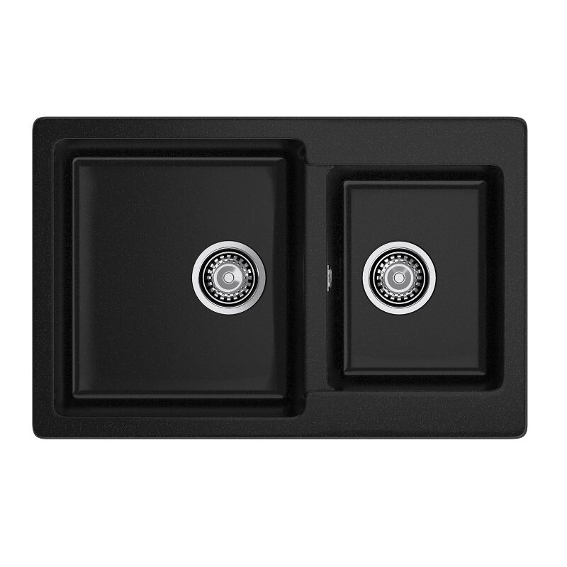 Изображение товара Кухонная мойка GranFest Practik P-780K черный искусственный мрамор 77.5x50.6 см