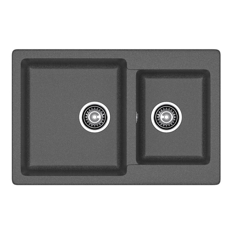 Изображение товара Кухонная мойка из искусственного мрамора GranFest Practik P-780K графит 77.5x50.6 см