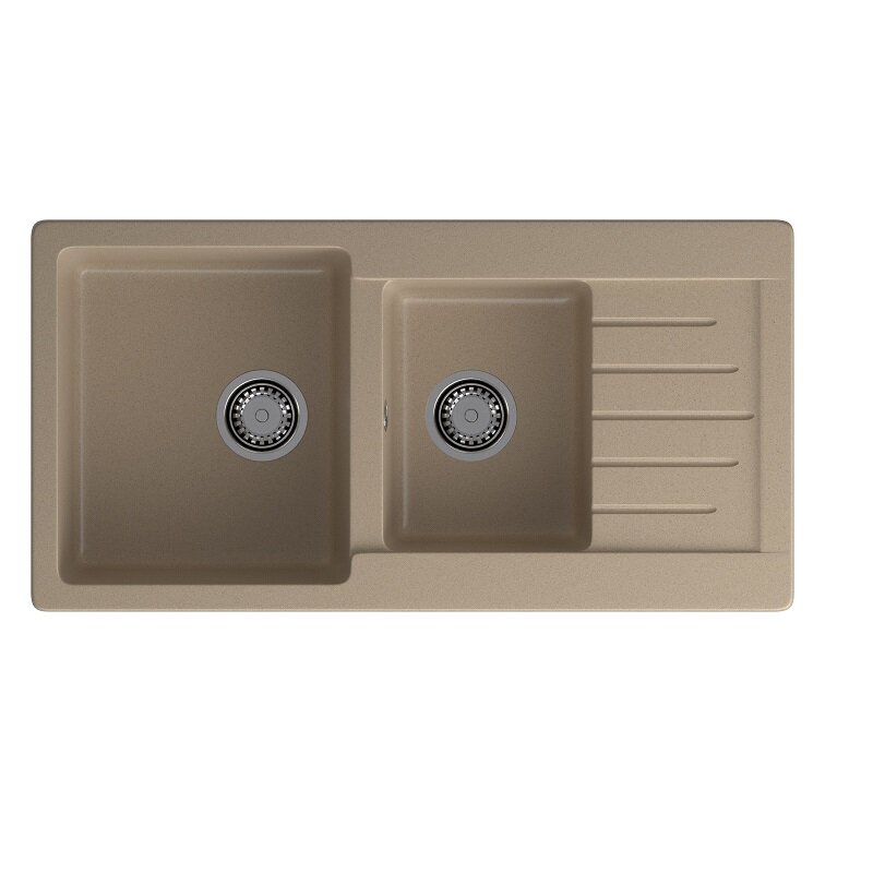 Изображение товара Кухонная мойка GranFest Practik P-980KL искусственный камень бежевый 97.7x50.3 см
