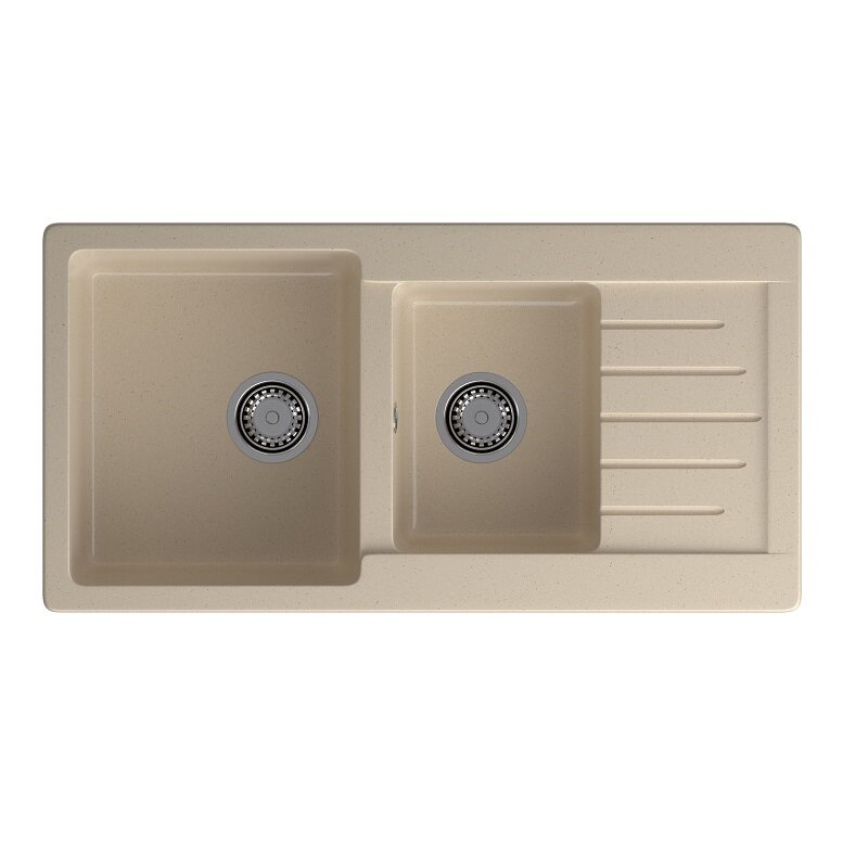 Изображение товара Кухонная мойка GranFest Practik P-980KL из искусственного мрамора, бежевый, 97.7x50.3 см