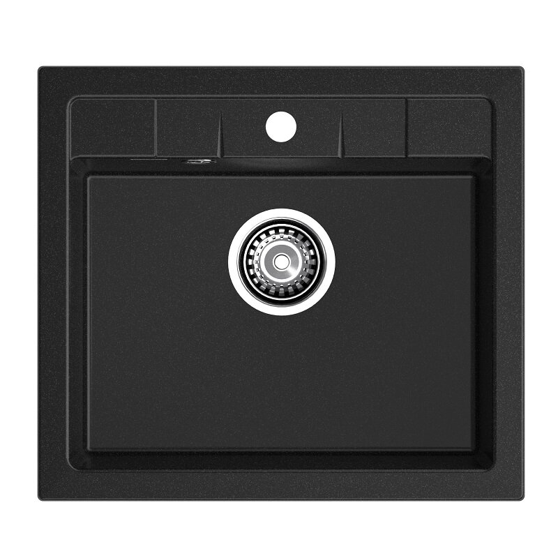 Изображение товара Кухонная мойка GranFest Quadro Q-561 черная 56х50 см из искусственного камня