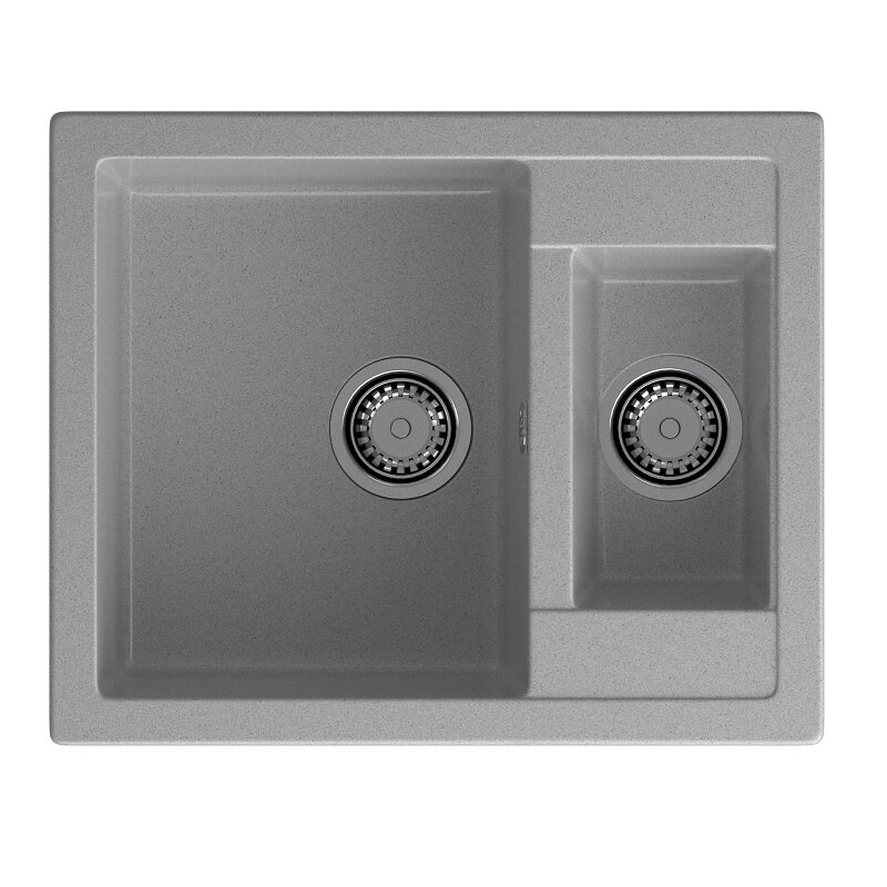 Изображение товара Кухонная мойка GranFest Quadro Q-610K серый 61х50 см с двумя чашами
