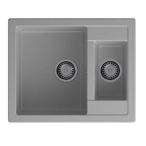 Изображение товара Кухонная мойка GranFest Quadro Q-610K серый 61х50 см с двумя чашами