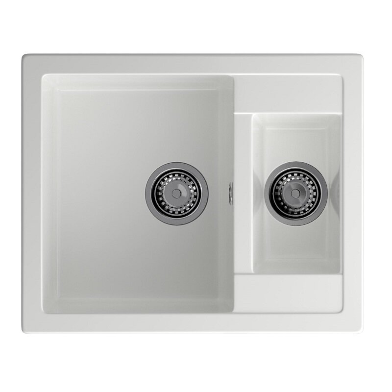 Изображение товара Кухонная мойка GranFest Quadro Q-610K иней, искусственный мрамор, две чаши, 61x50 см