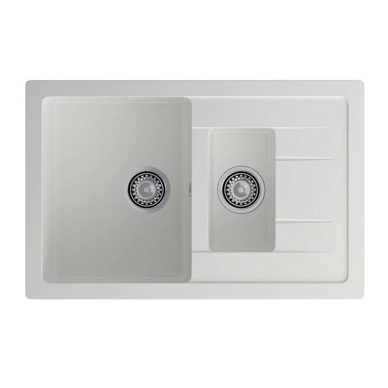 Изображение товара Кухонная мойка GranFest Quadro Q-775KL иней 76.5 х 49.5 см искусственный мрамор