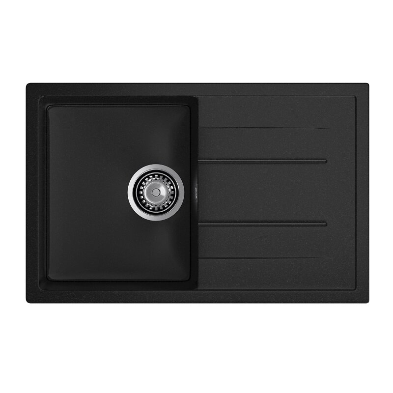 Изображение товара Кухонная мойка GranFest Quadro Q-780L черный, 77 х 49.5 см Изображение товара Кухонная мойка GranFest Quadro Q-780L черный, 77 х 49.5 см