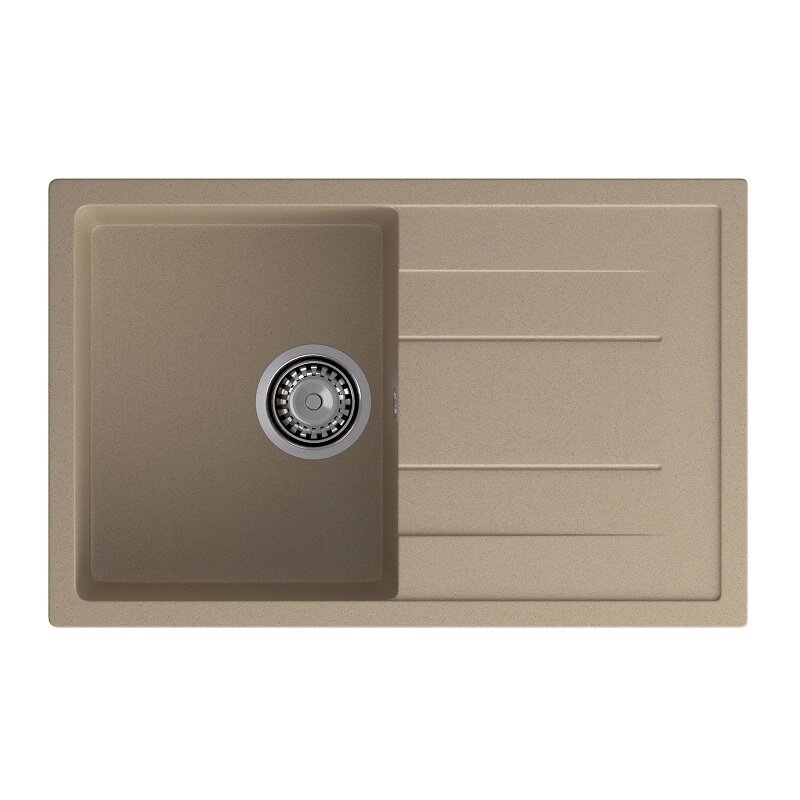 Изображение товара Кухонная мойка GranFest Quadro Q-780L песочный 77х49.5 см искусственный мрамор
