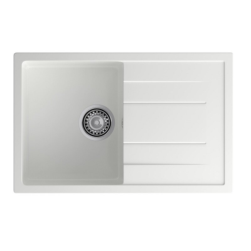 Изображение товара Кухонная мойка GranFest Quadro Q-780L из искусственного мрамора белая 77х49.5 см Изображение товара Кухонная мойка GranFest Quadro Q-780L из искусственного мрамора белая 77х49.5 см